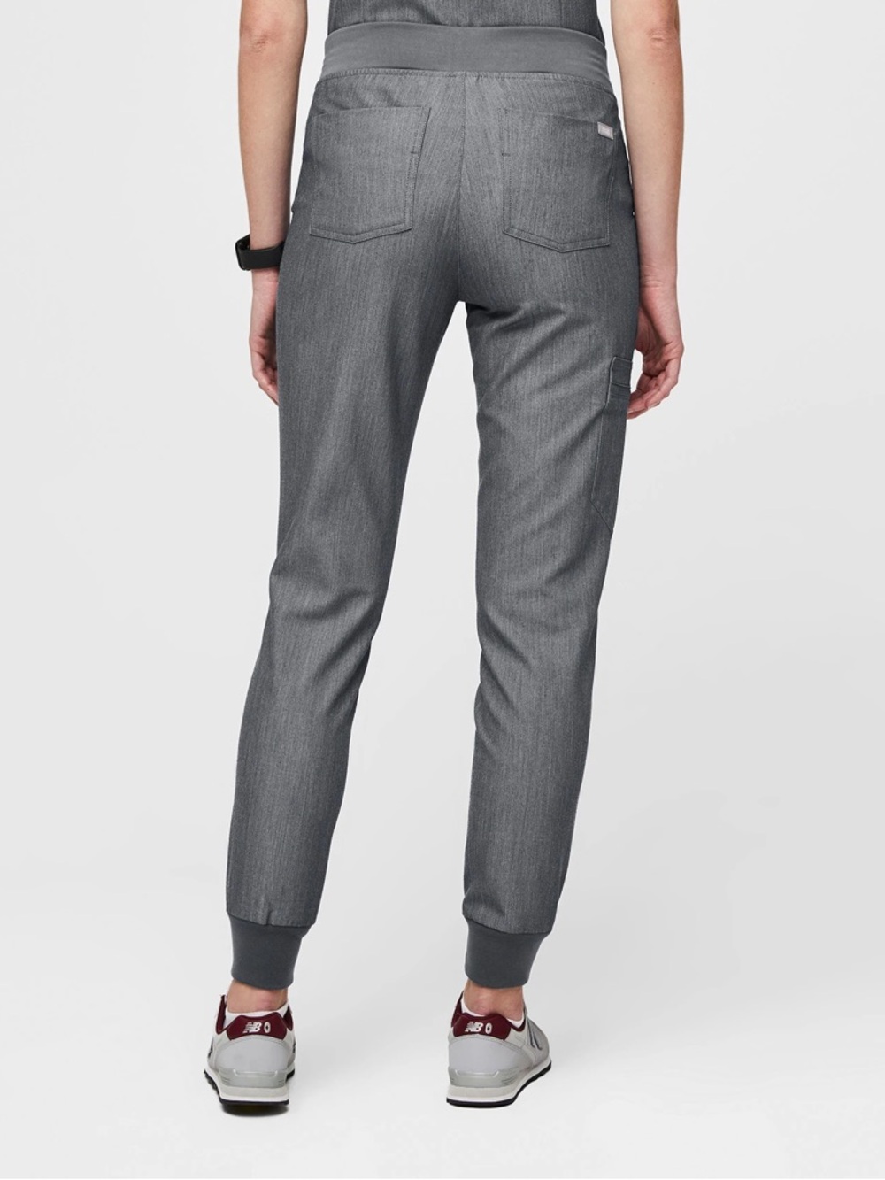 Figs Charcoal Gray Scrub Top with Pocket Tab - Picture 6 of 9